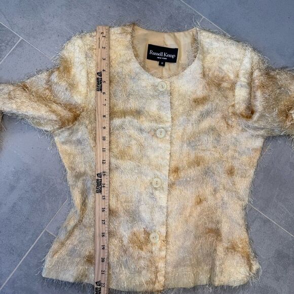 Vintage Russell Kemp New York Shimmery Shaggy Blazer Jacket – Size 8 - Picture 6 of 10